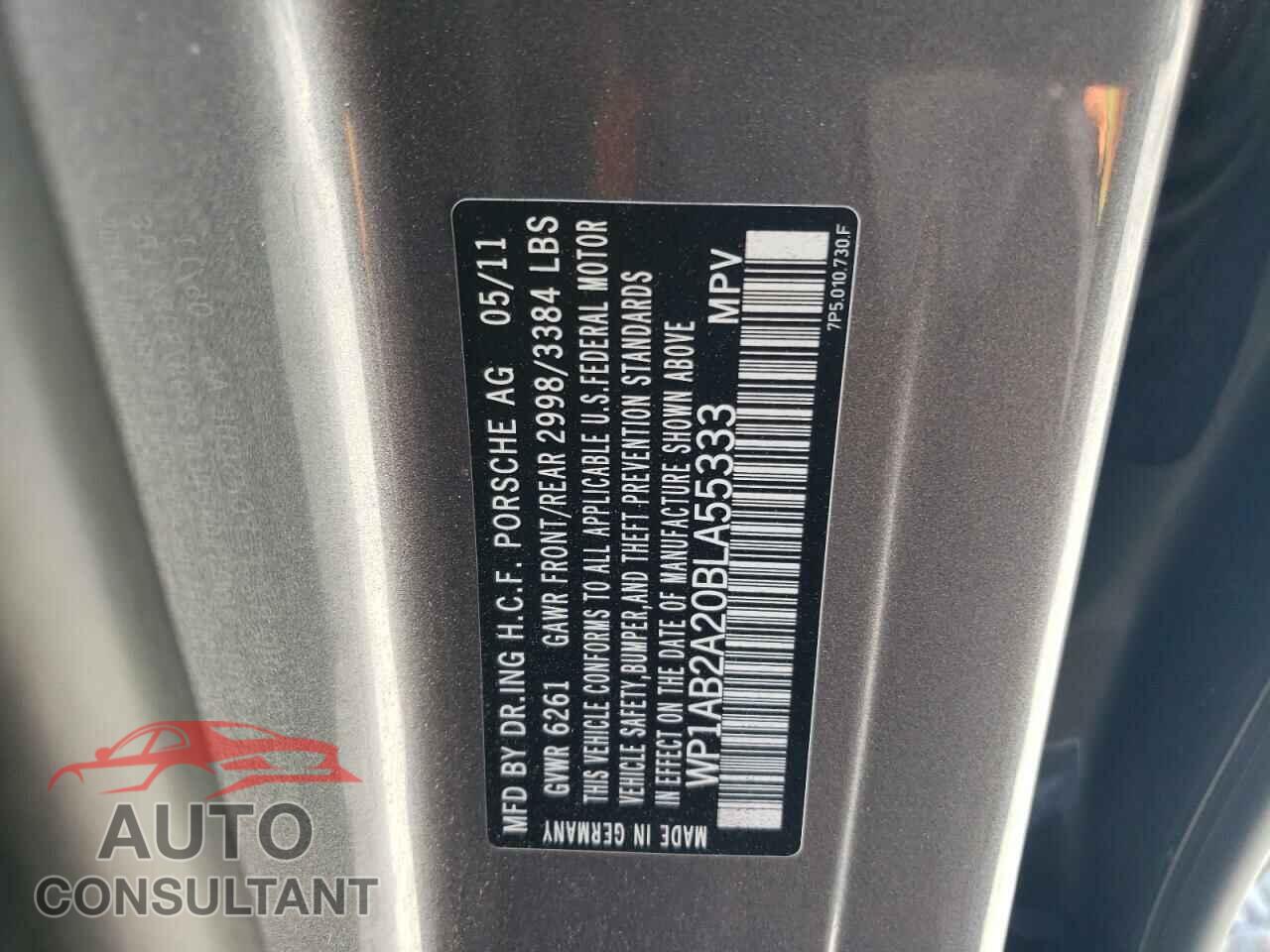 PORSCHE CAYENNE 2011 - WP1AB2A20BLA55333