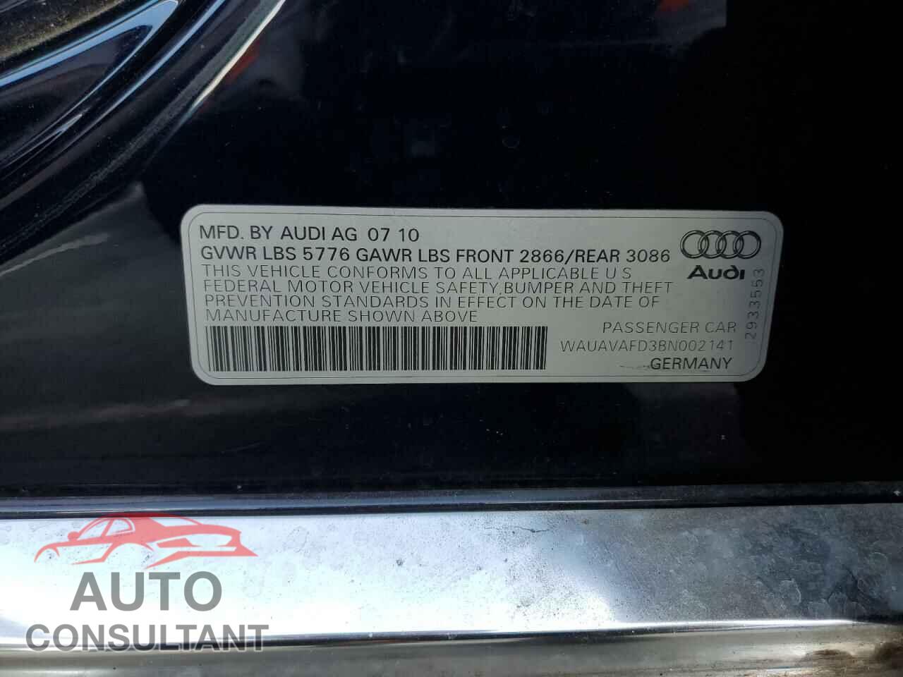 AUDI A8 2011 - WAUAVAFD3BN002141