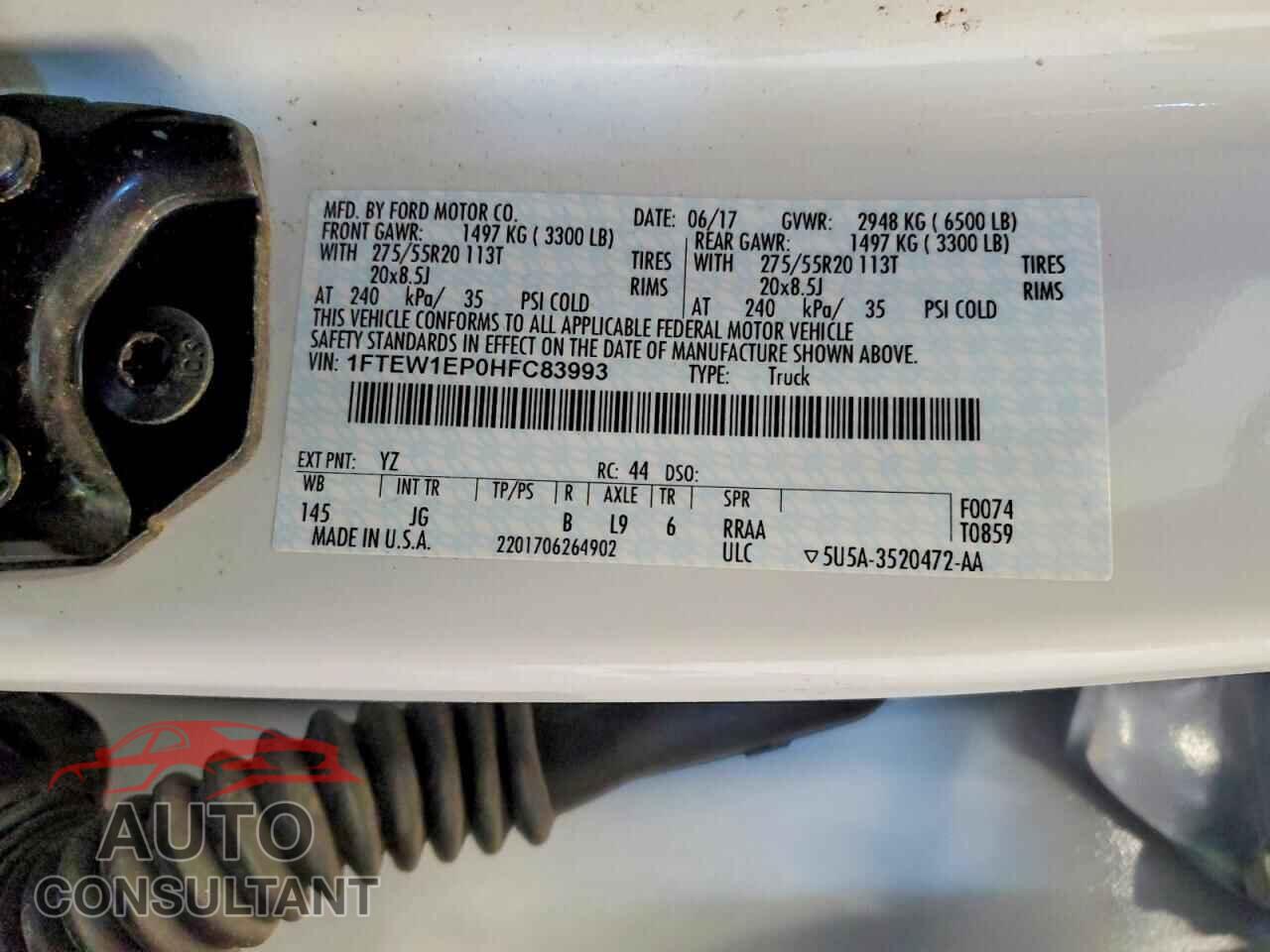 FORD F-150 2017 - 1FTEW1EP0HFC83993
