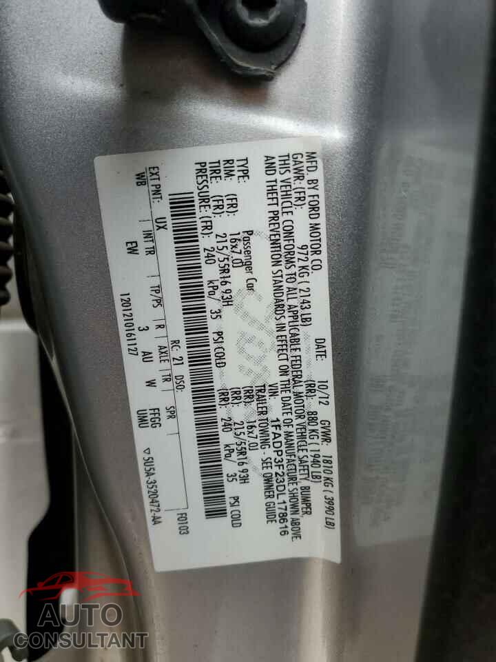 FORD FOCUS 2013 - 1FADP3F23DL178616
