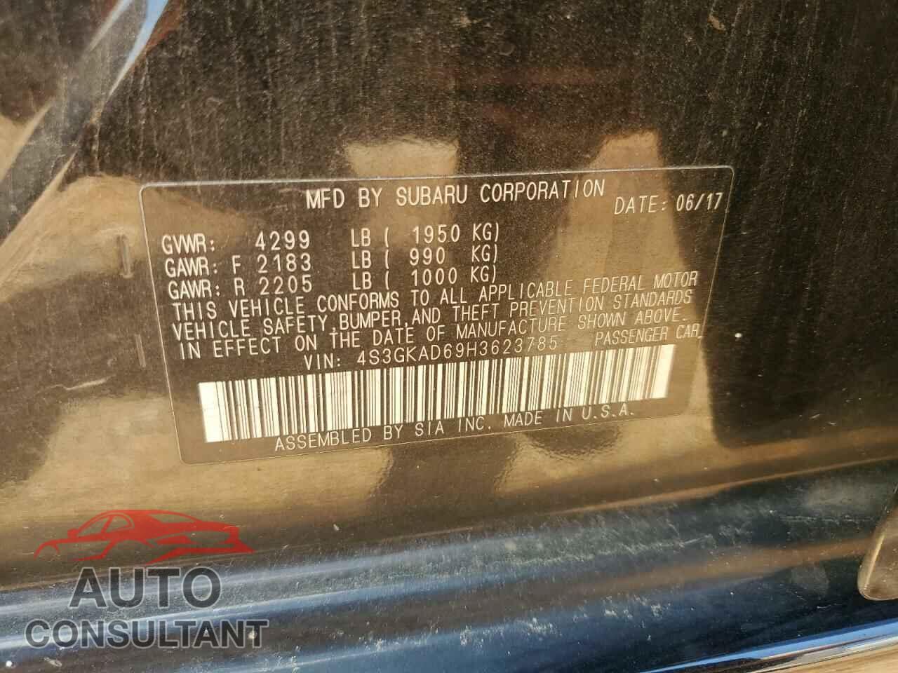 SUBARU IMPREZA 2017 - 4S3GKAD69H3623785