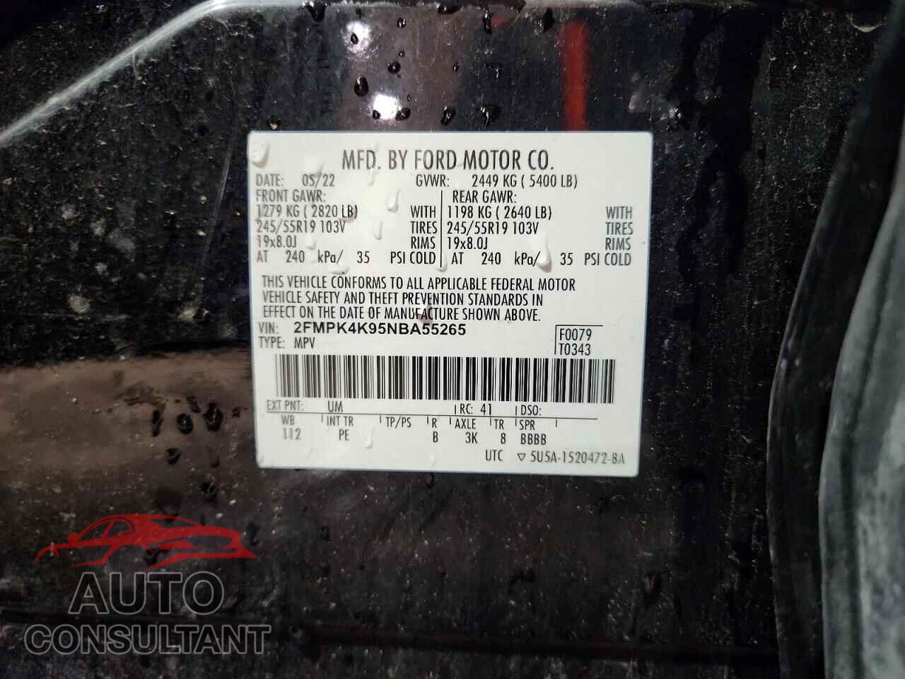 FORD EDGE 2022 - 2FMPK4K95NBA55265
