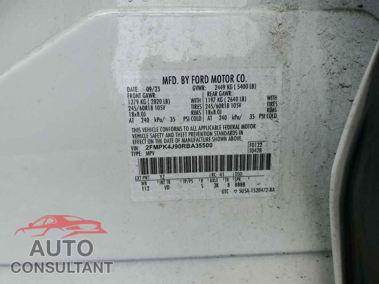 FORD EDGE 2024 - 2FMPK4J90RBA35500