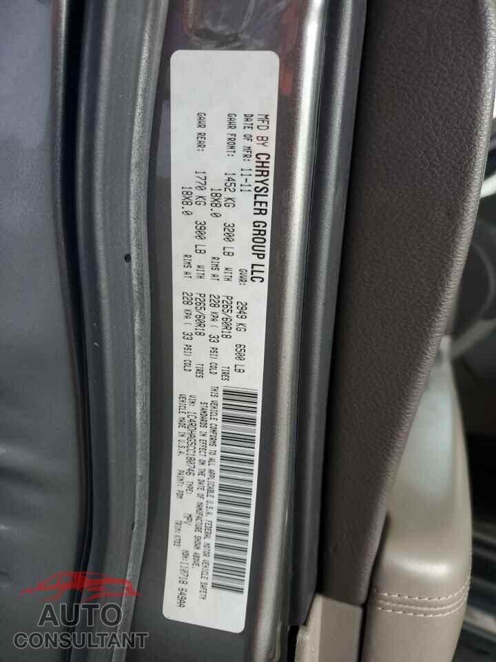 DODGE DURANGO 2012 - 1C4RDHAG5CC180746