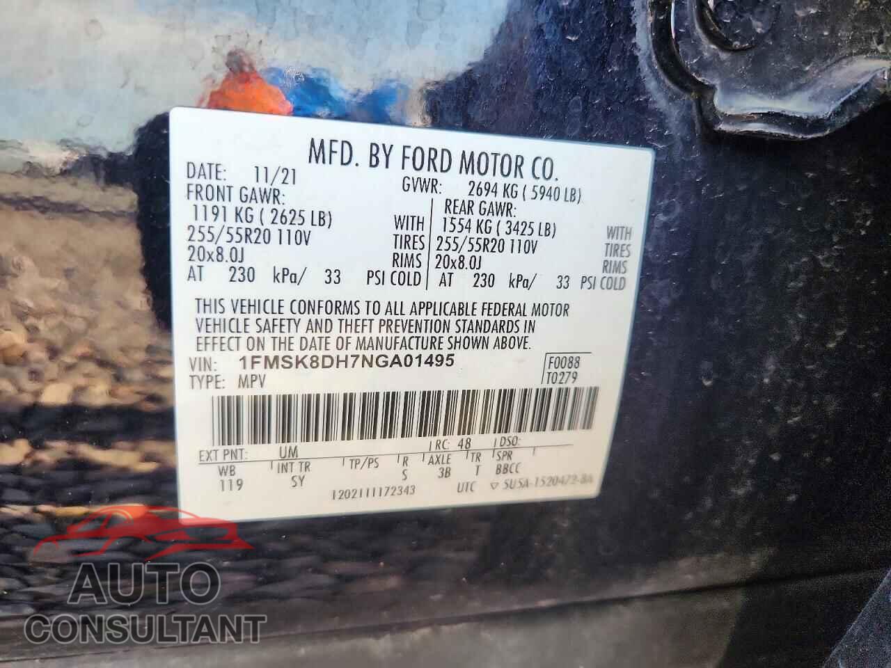 FORD EXPLORER 2022 - 1FMSK8DH7NGA01495