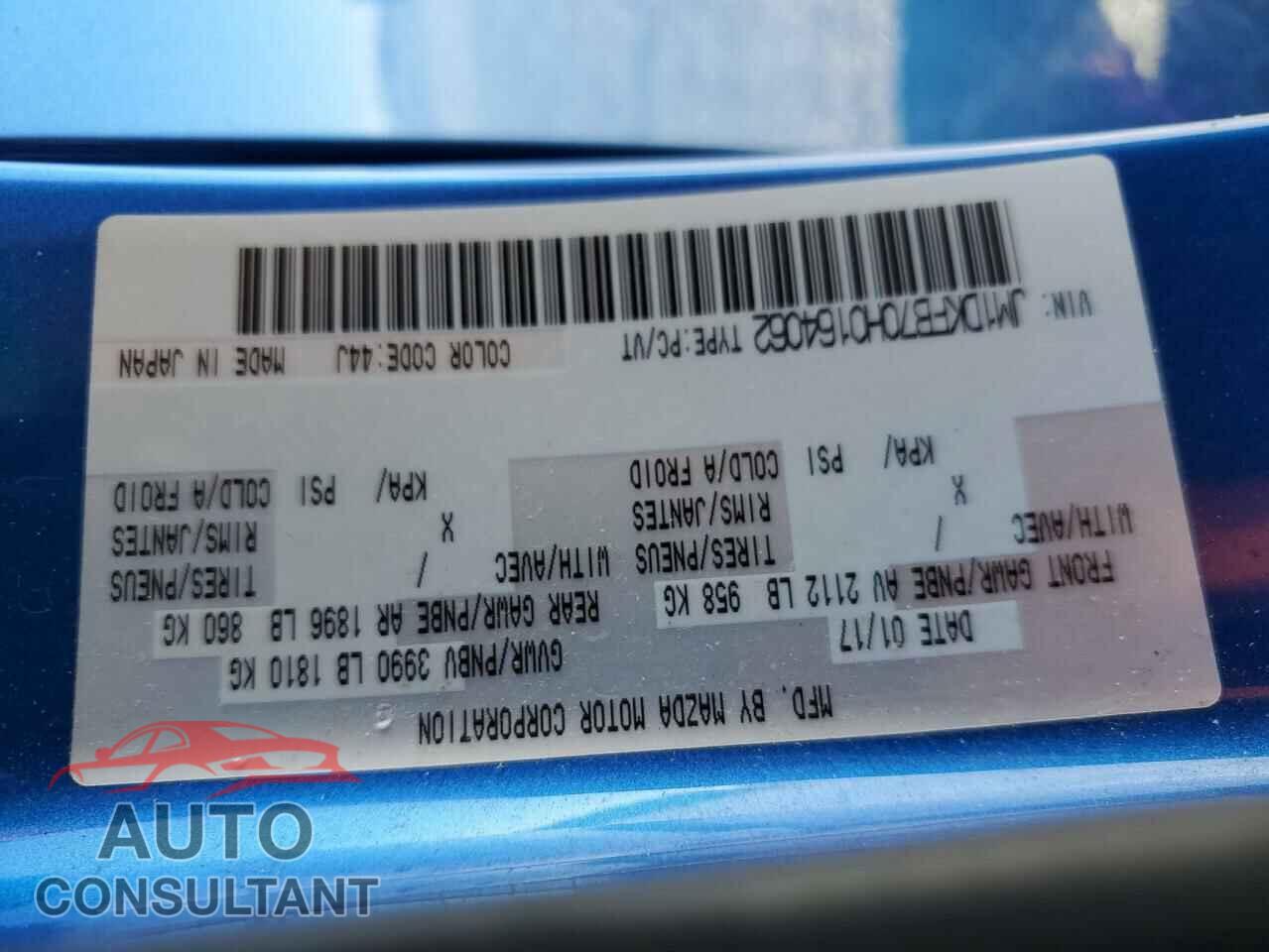 MAZDA CX-3 2017 - JM1DKFB70H0164062