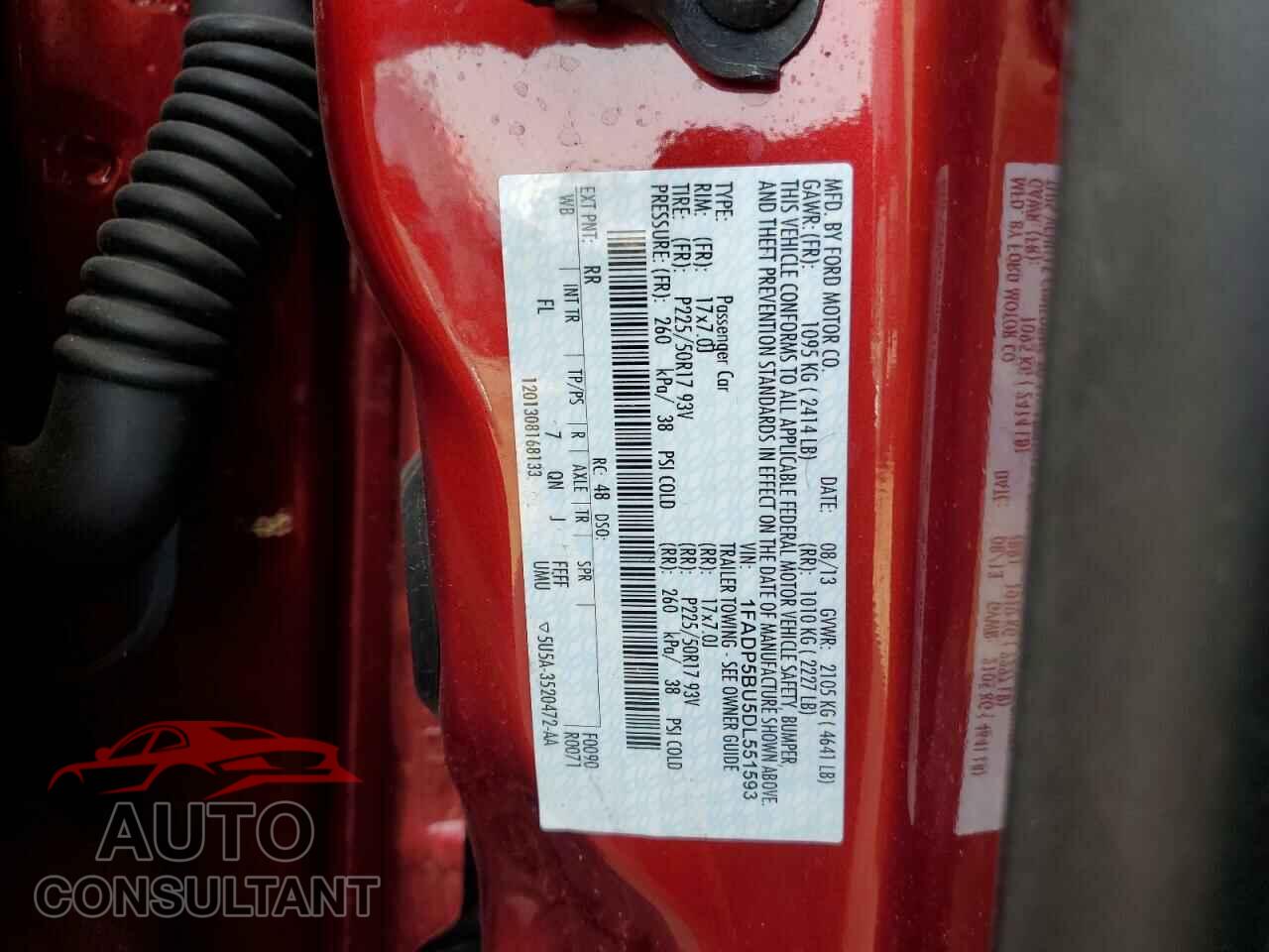 FORD CMAX 2013 - 1FADP5BU5DL551593