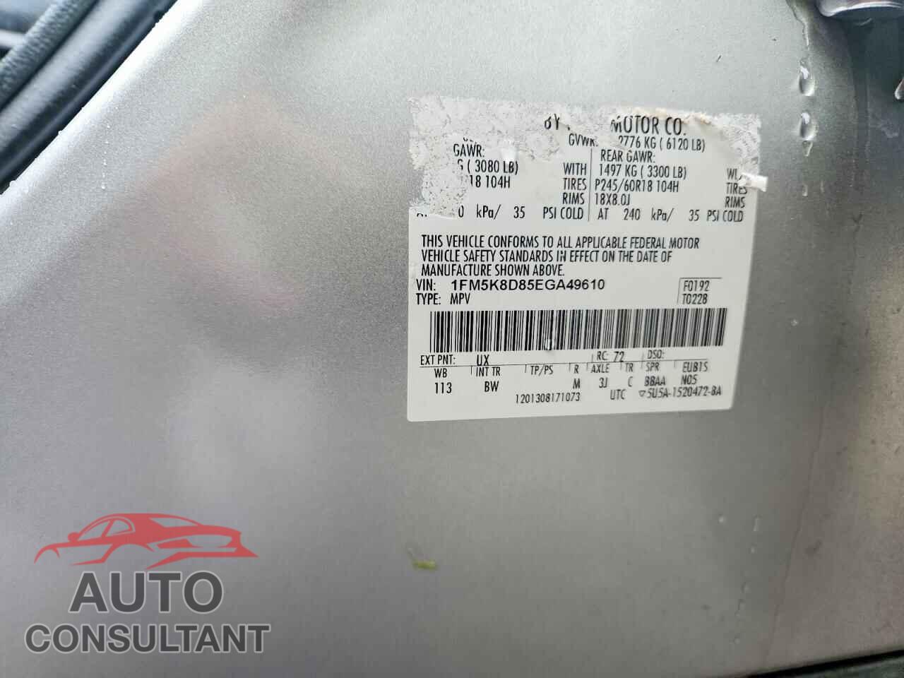FORD EXPLORER 2014 - 1FM5K8D85EGA49610