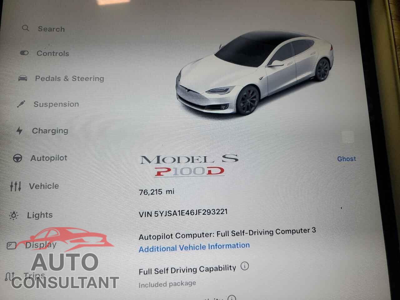 TESLA MODEL S 2018 - 5YJSA1E46JF293221