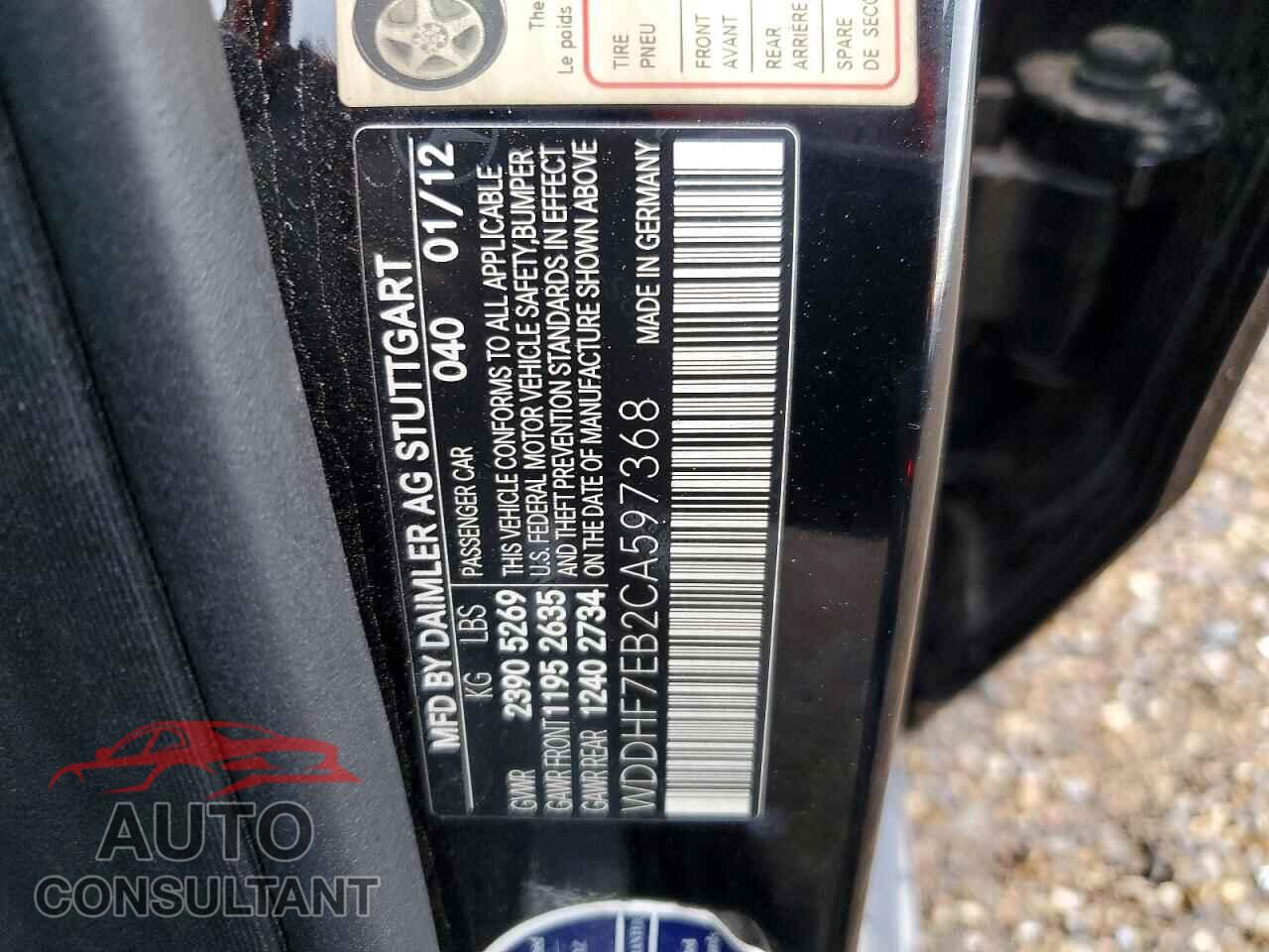 MERCEDES-BENZ E-CLASS 2012 - WDDHF7EB2CA597368