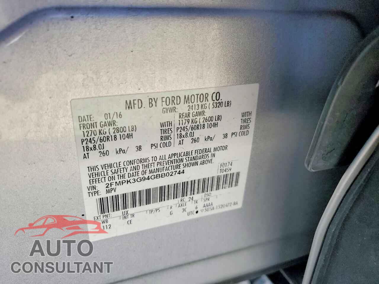 FORD EDGE 2016 - 2FMPK3G94GBB02744