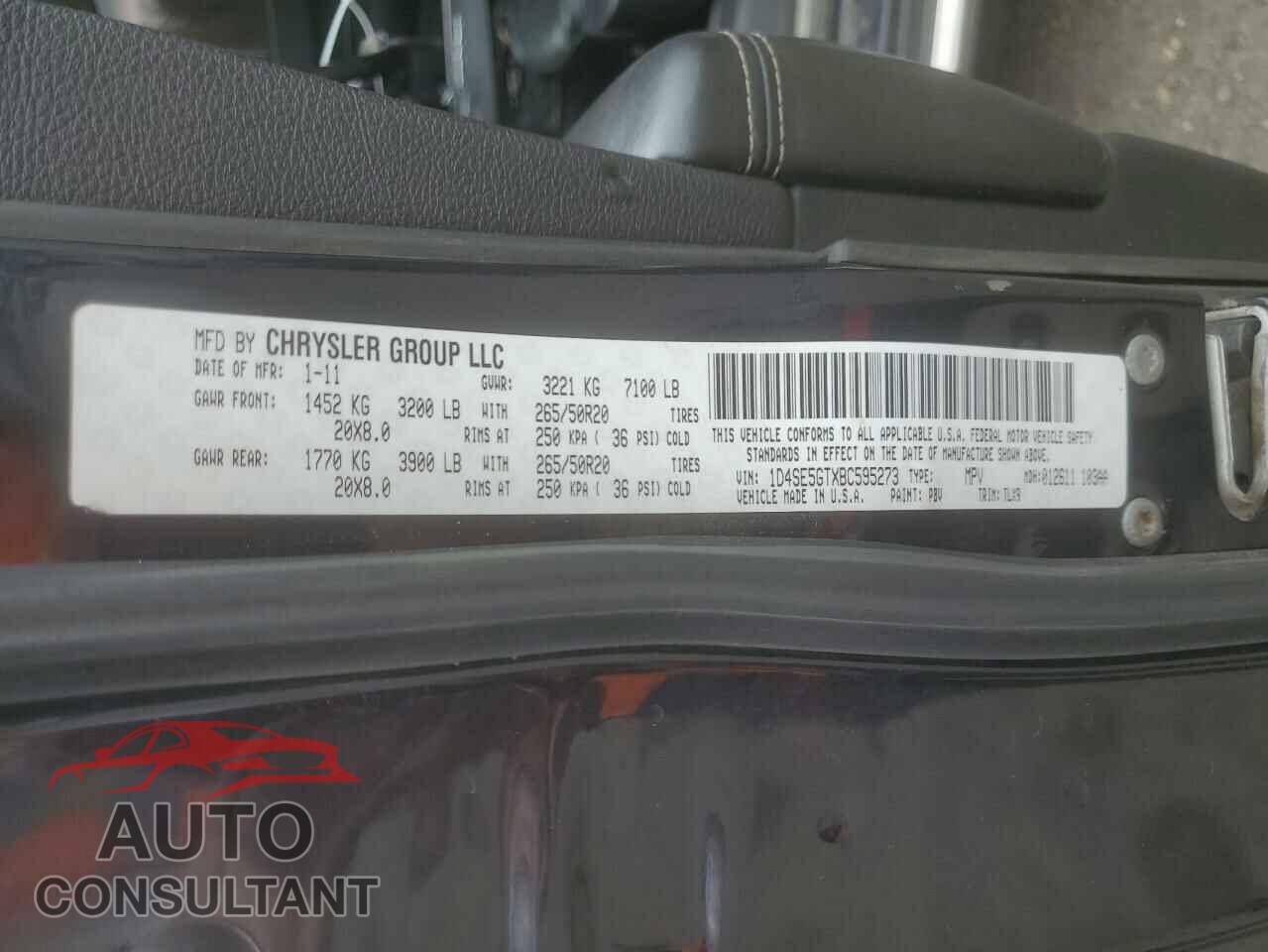 DODGE DURANGO 2011 - 1D4SE5GTXBC595273