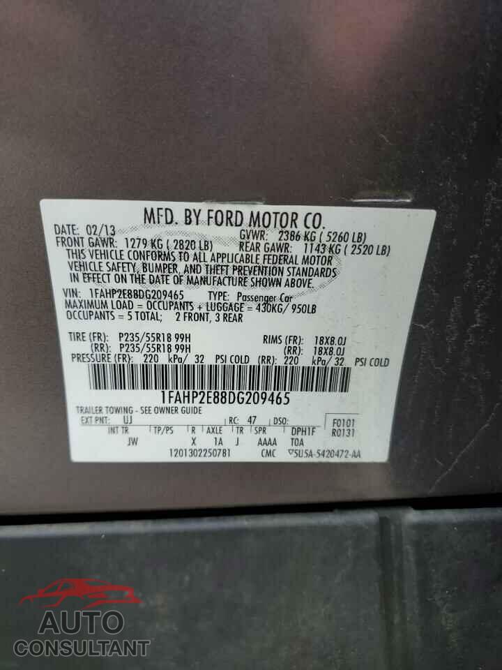 FORD TAURUS 2013 - 1FAHP2E88DG209465