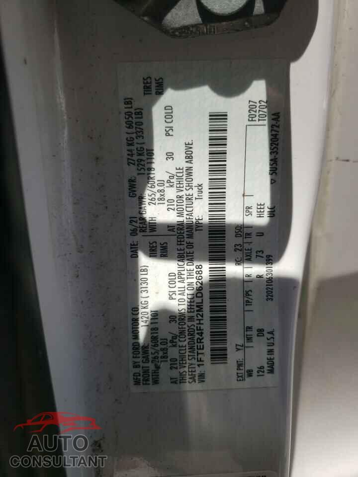 FORD RANGER 2021 - 1FTER4FH2MLD62688