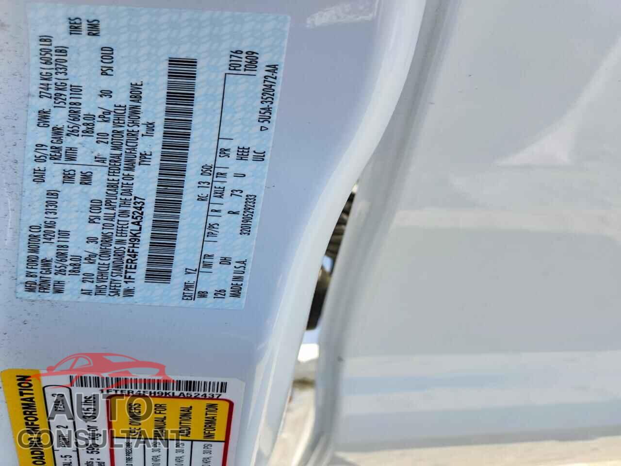 FORD RANGER 2019 - 1FTER4FH9KLA52437