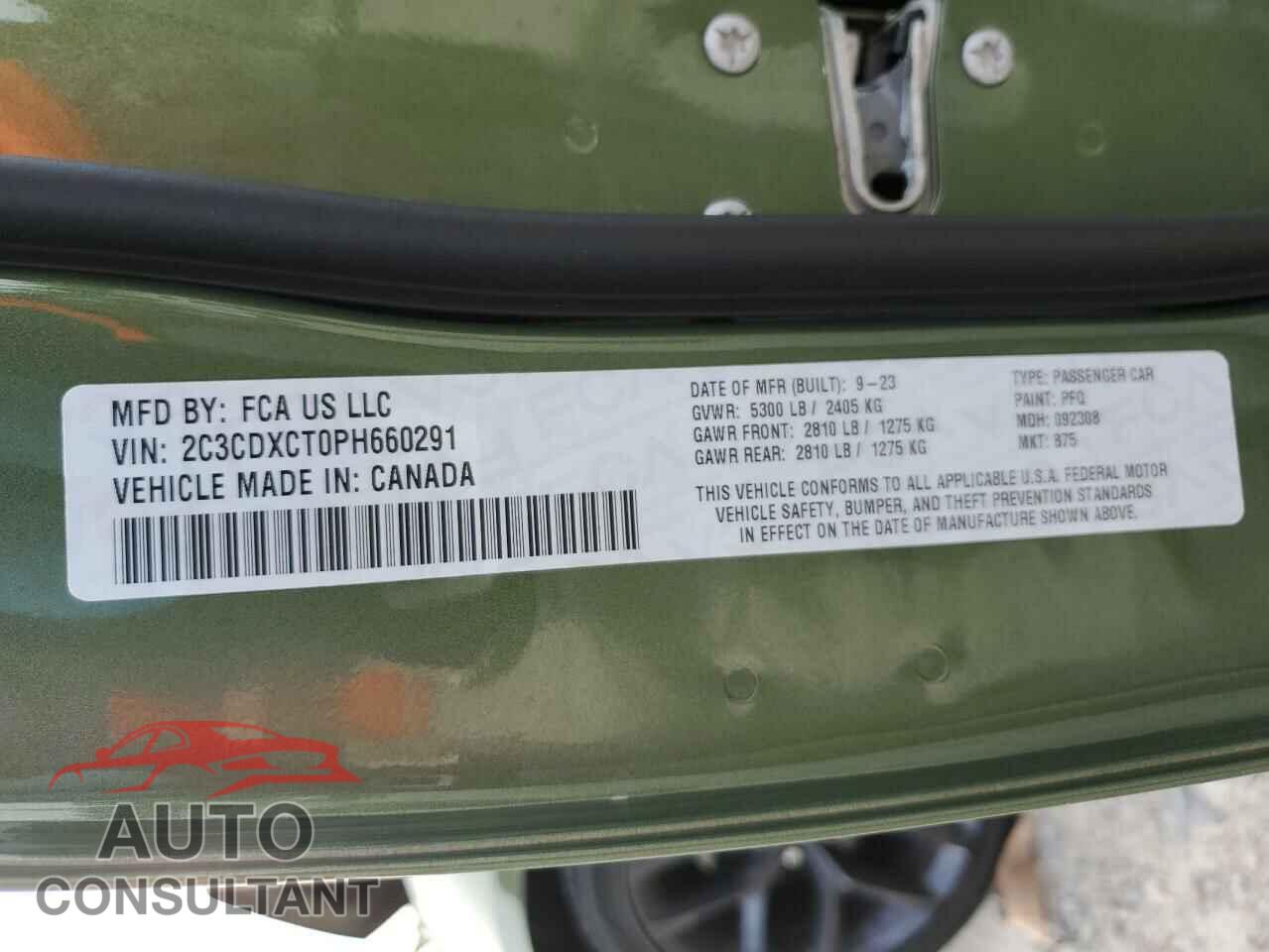 DODGE CHARGER 2023 - 2C3CDXCT0PH660291