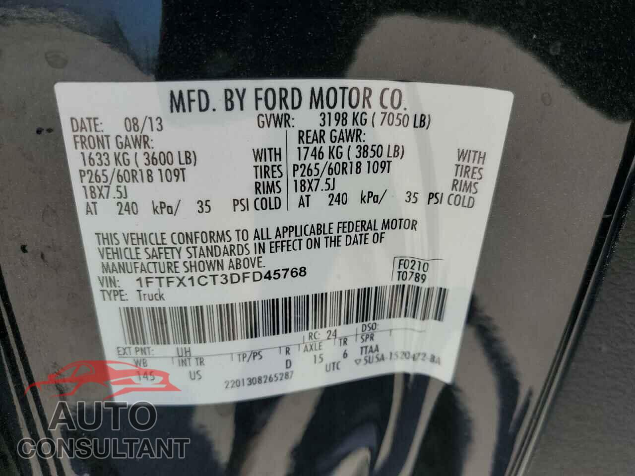 FORD F-150 2013 - 1FTFX1CT3DFD45768