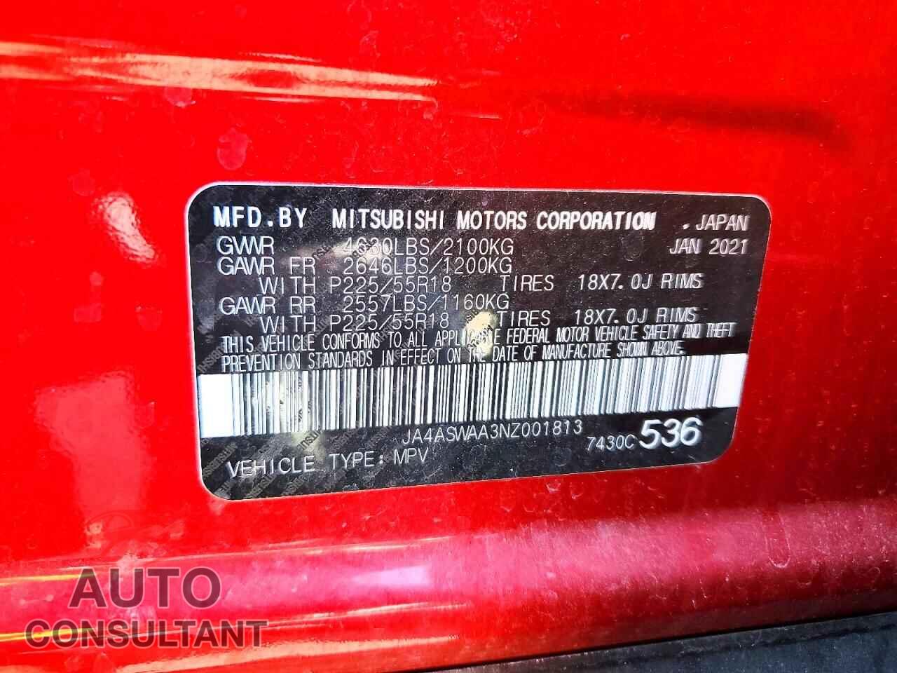 MITSUBISHI ECLIPSE 2022 - JA4ASWAA3NZ001813