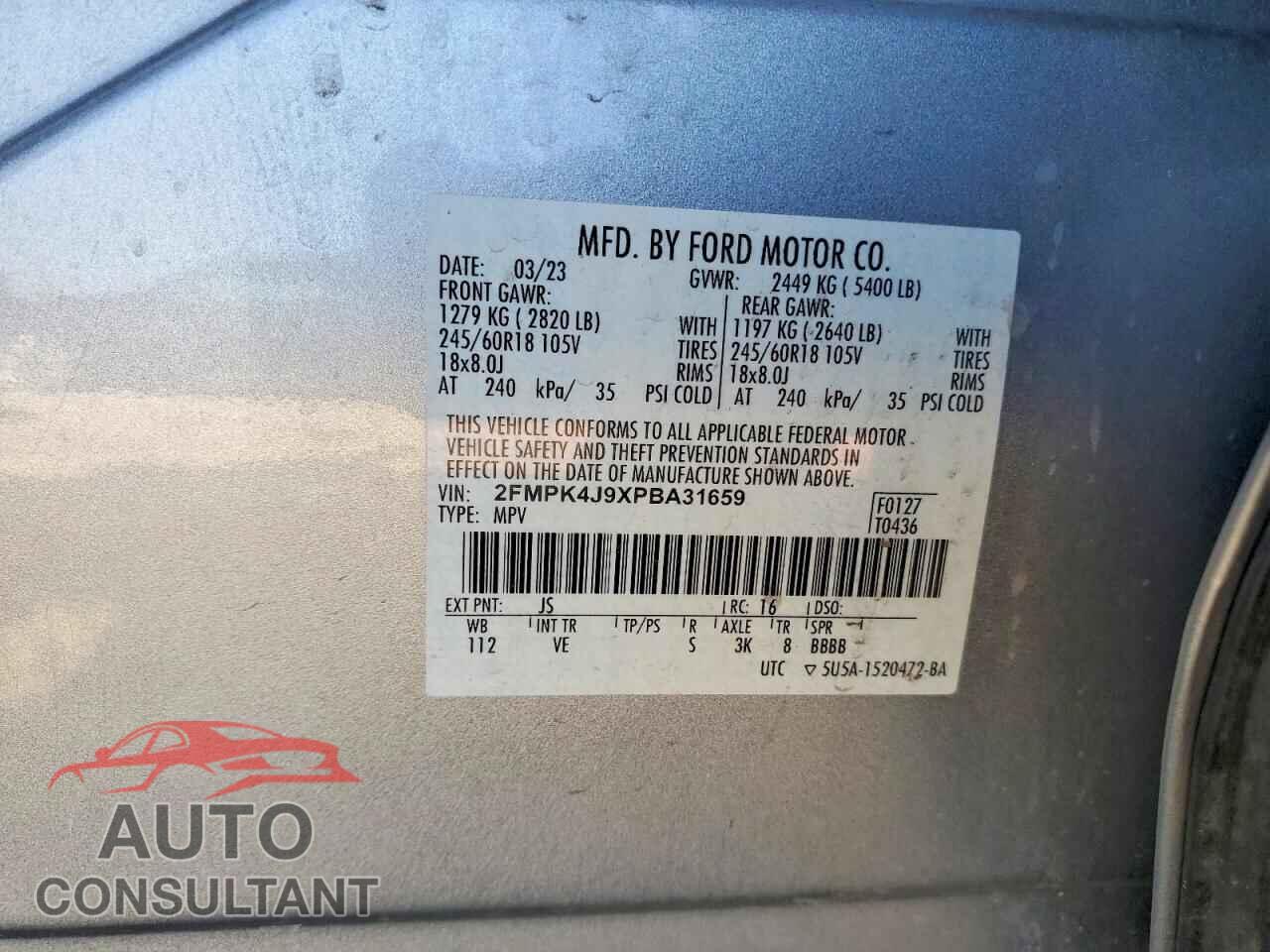 FORD EDGE 2023 - 2FMPK4J9XPBA31659