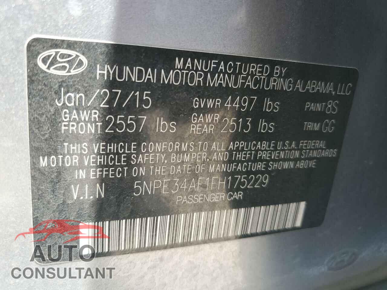 HYUNDAI SONATA 2015 - 5NPE34AF1FH175229