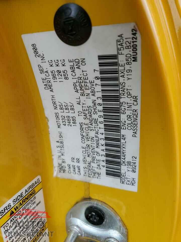 MITSUBISHI ECLIPSE 2009 - 4A3AK34T69E031707