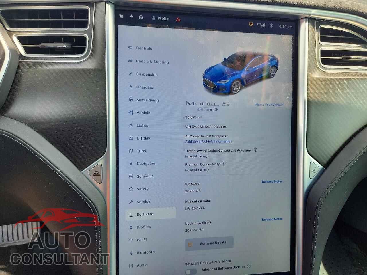 TESLA MODEL S 2015 - 5YJSA1H25FF086899