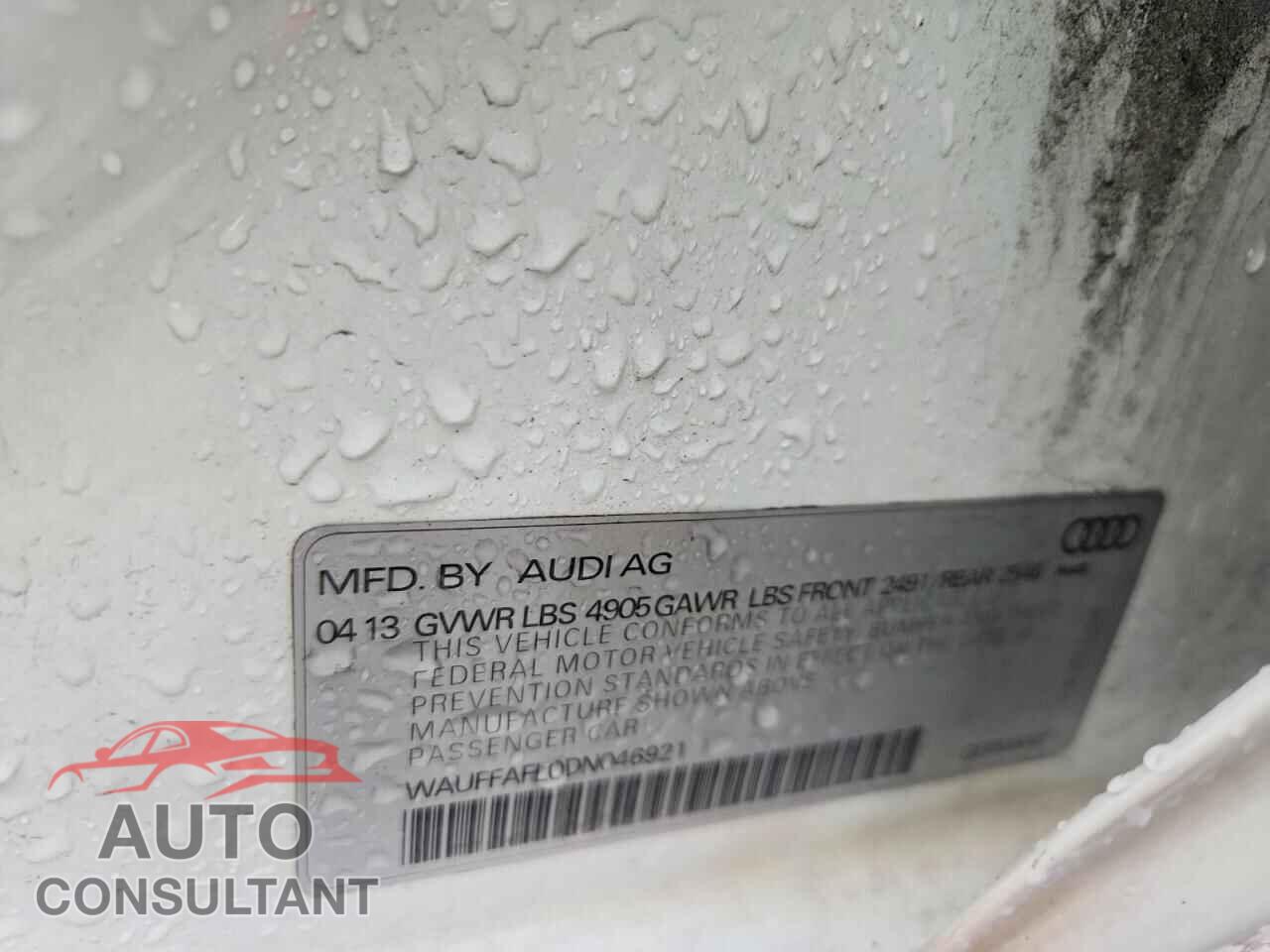 AUDI A4 2013 - WAUFFAFL0DN046921