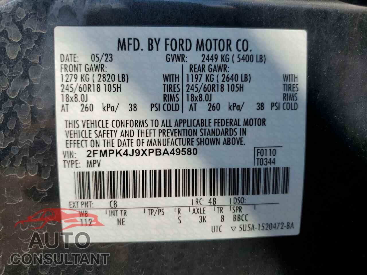FORD EDGE 2023 - 2FMPK4J9XPBA49580