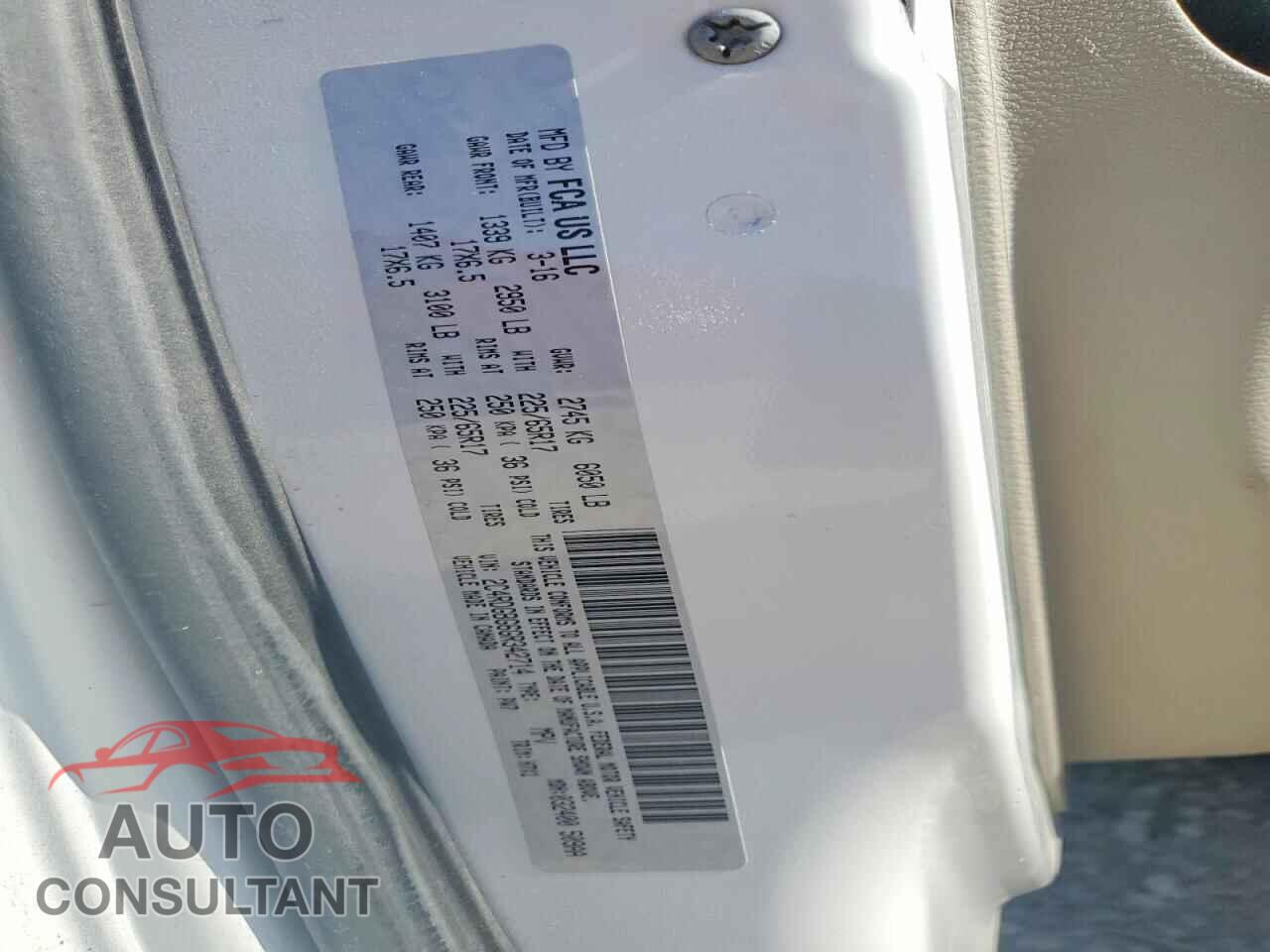 DODGE CARAVAN 2016 - 2C4RDGBG6GR342714