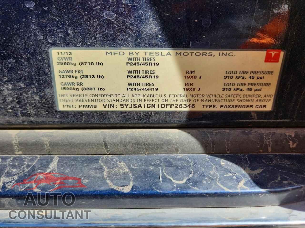 TESLA MODEL S 2013 - 5YJSA1CN1DFP26346