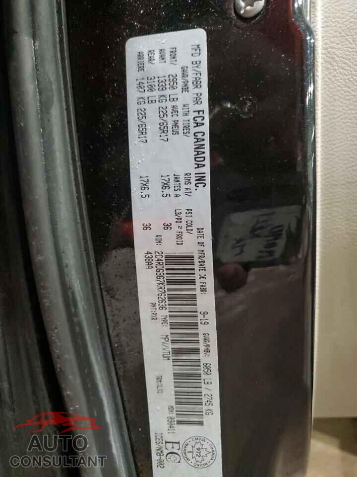 DODGE CARAVAN 2019 - 2C4RDGBG7KR762636