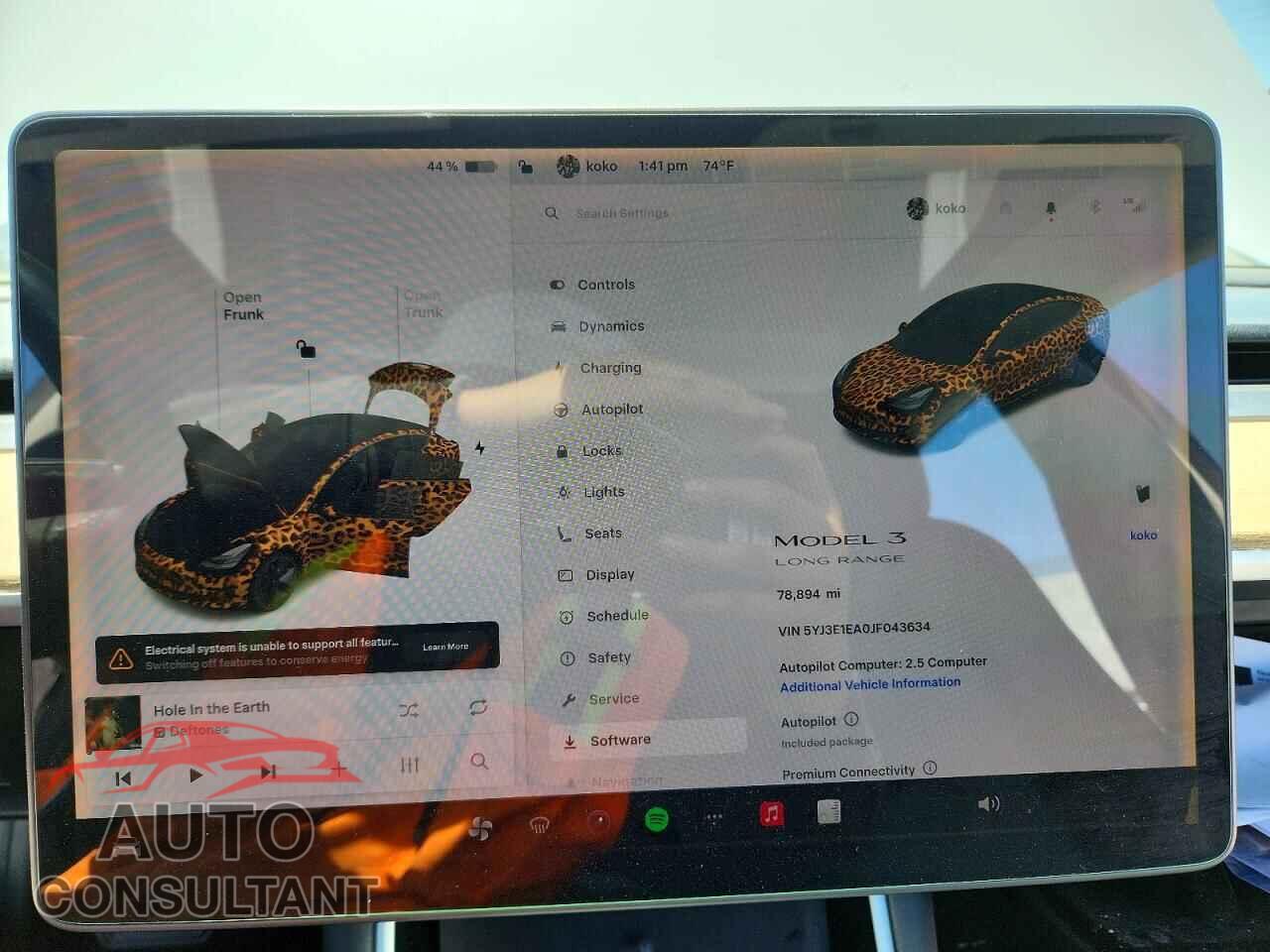 TESLA MODEL 3 2018 - 5YJ3E1EA0JF043634