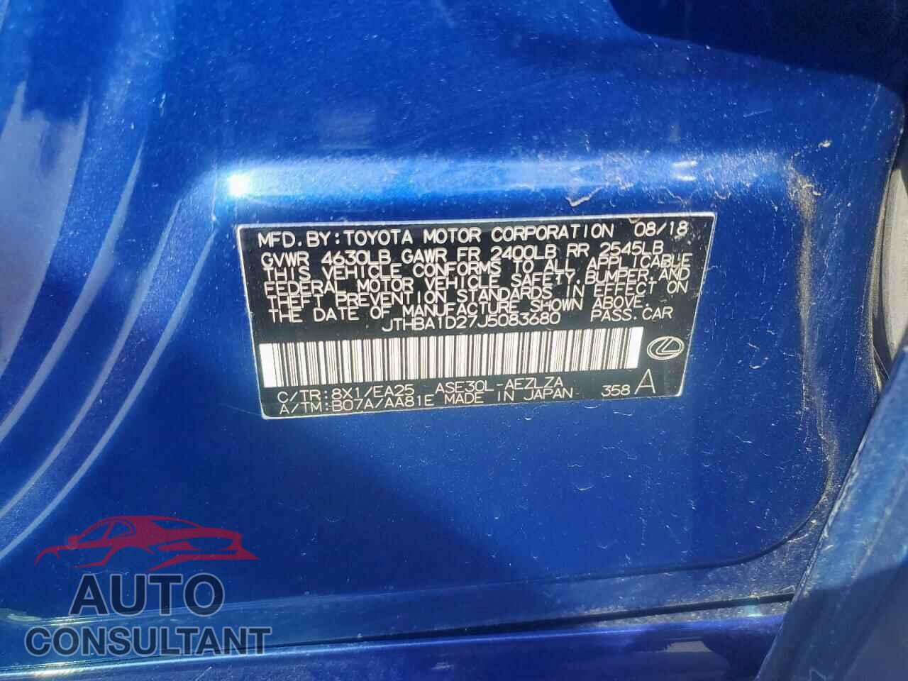 LEXUS IS 2018 - JTHBA1D27J5083680