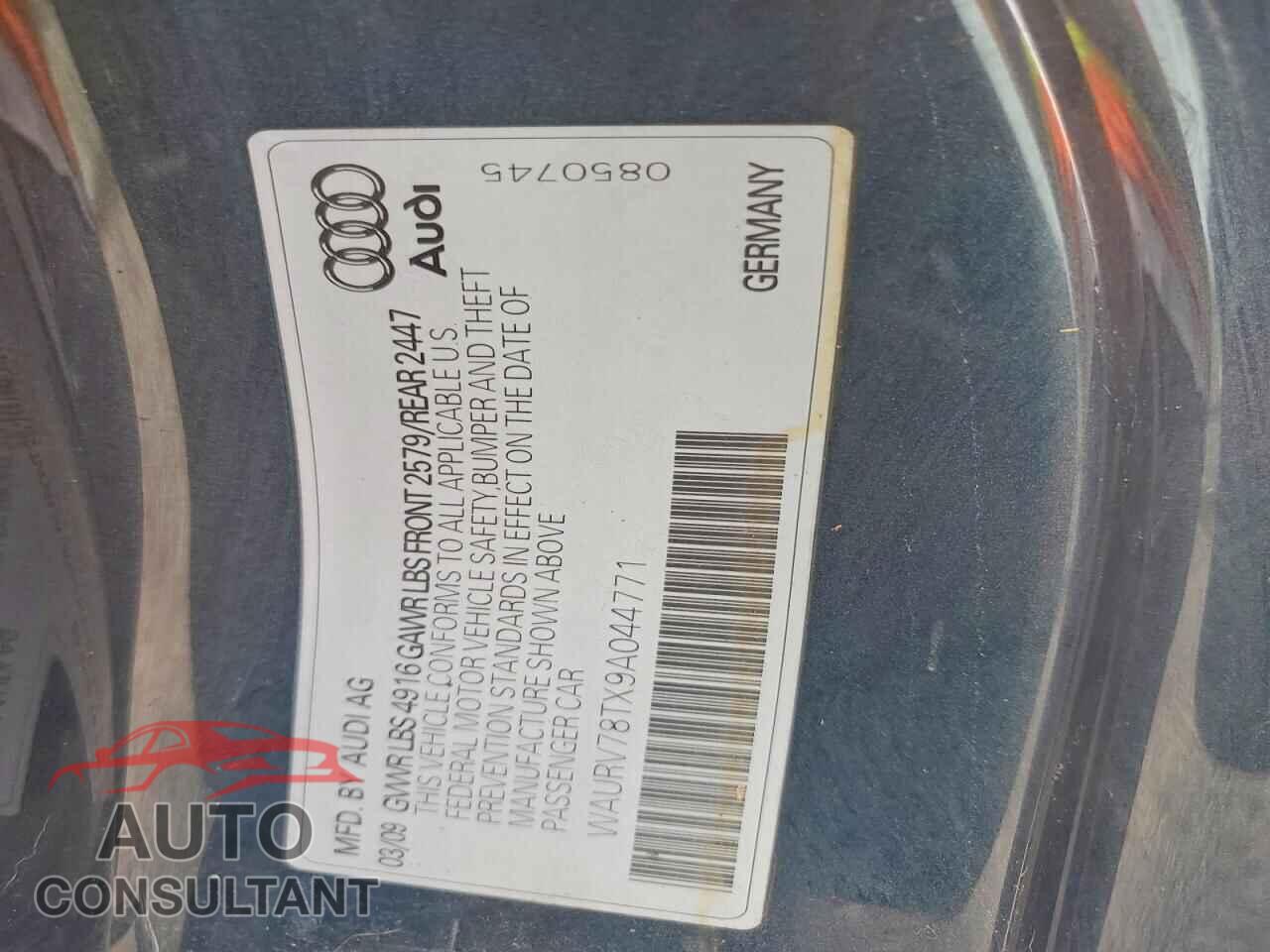 AUDI S5/RS5 2009 - WAURV78TX9A044771
