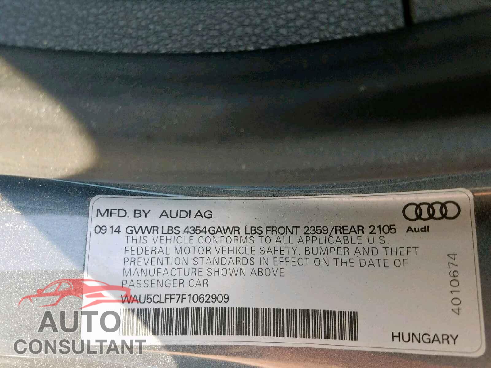 AUDI A3 2015 - WAU5CLFF7F1062909