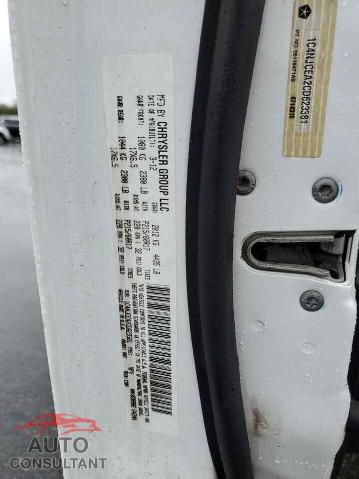 JEEP COMPASS 2012 - 1C4NJCEA2CD623381