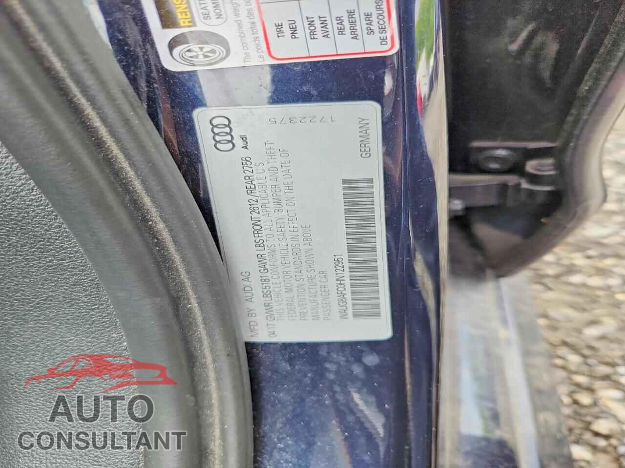 AUDI A6 2017 - WAUG8AFC0HN122951