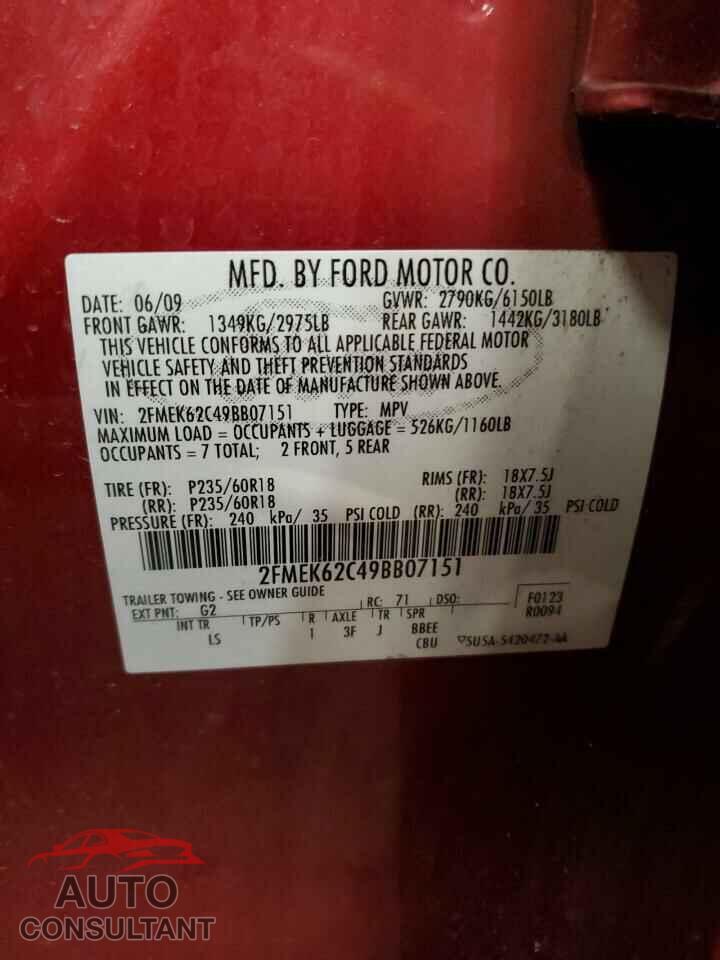 FORD FLEX 2009 - 2FMEK62C49BB07151