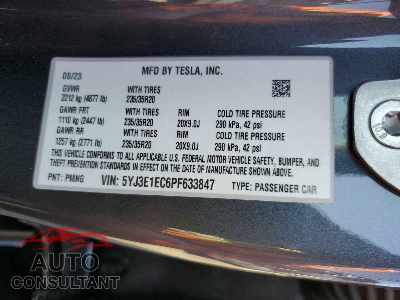 TESLA MODEL 3 2023 - 5YJ3E1EC6PF633847