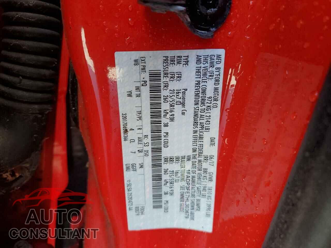 FORD FOCUS 2017 - 1FADP3FE7HL303679
