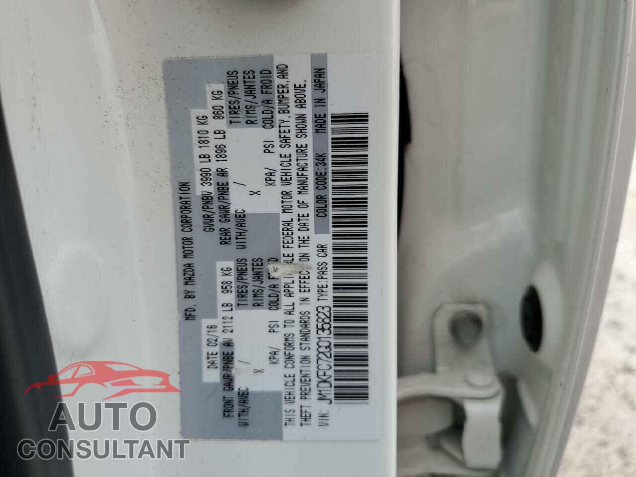 MAZDA CX-3 2016 - JM1DKFC72G0135823