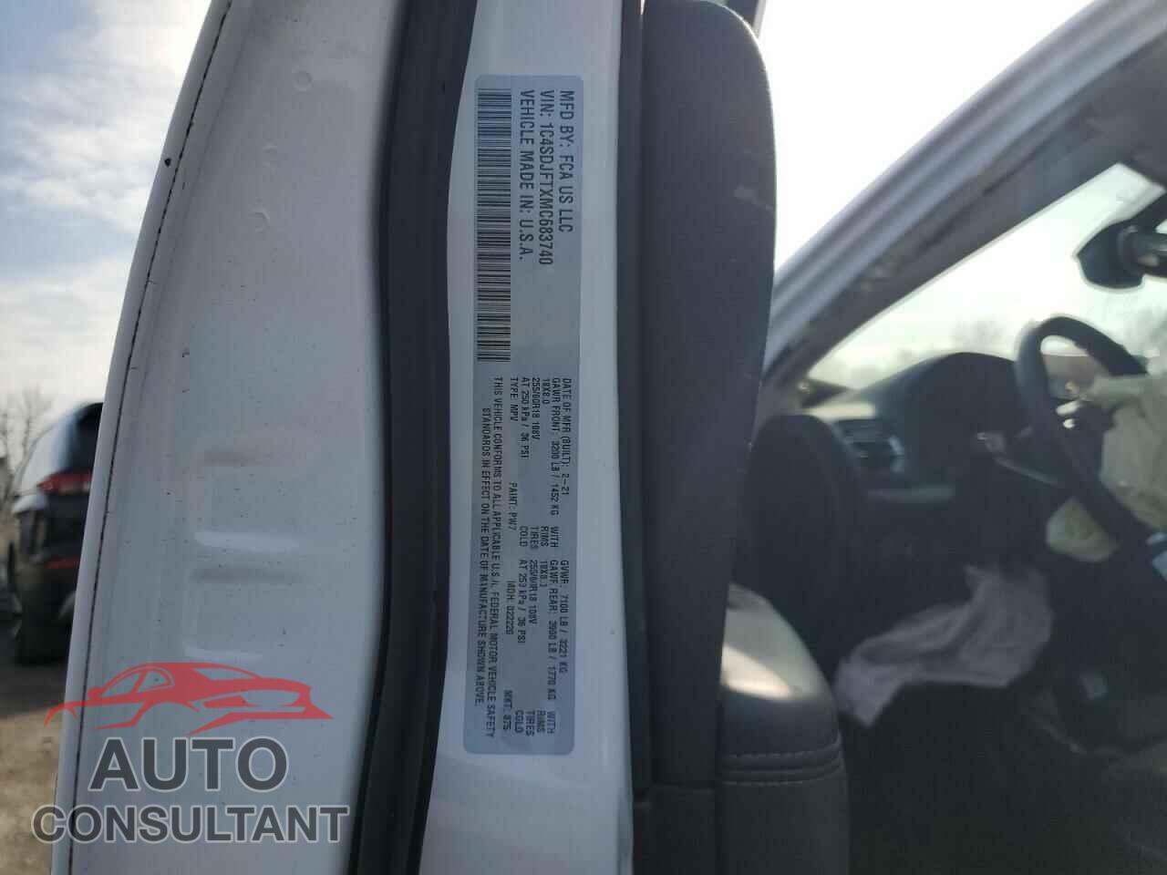 DODGE DURANGO 2021 - 1C4SDJFTXMC683740