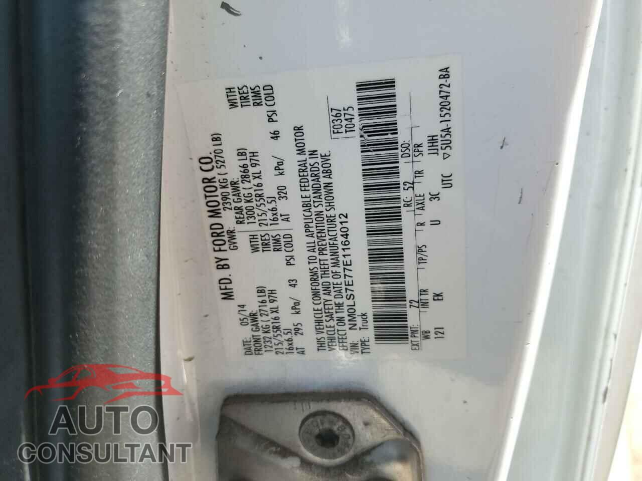 FORD TRANSIT 2014 - NM0LS7E77E1164012