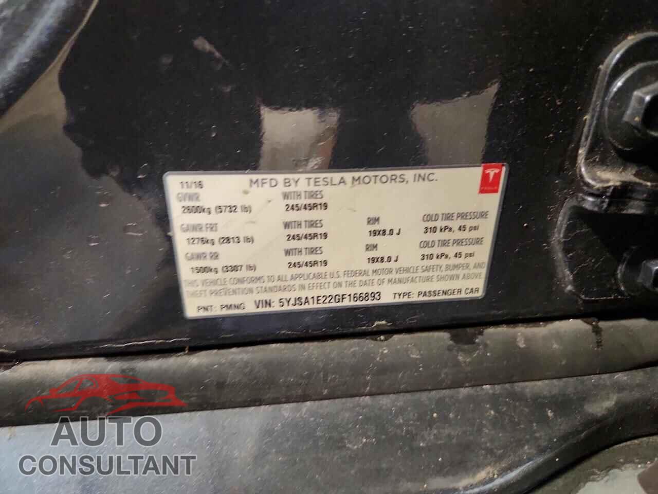 TESLA MODEL S 2016 - 5YJSA1E22GF166893