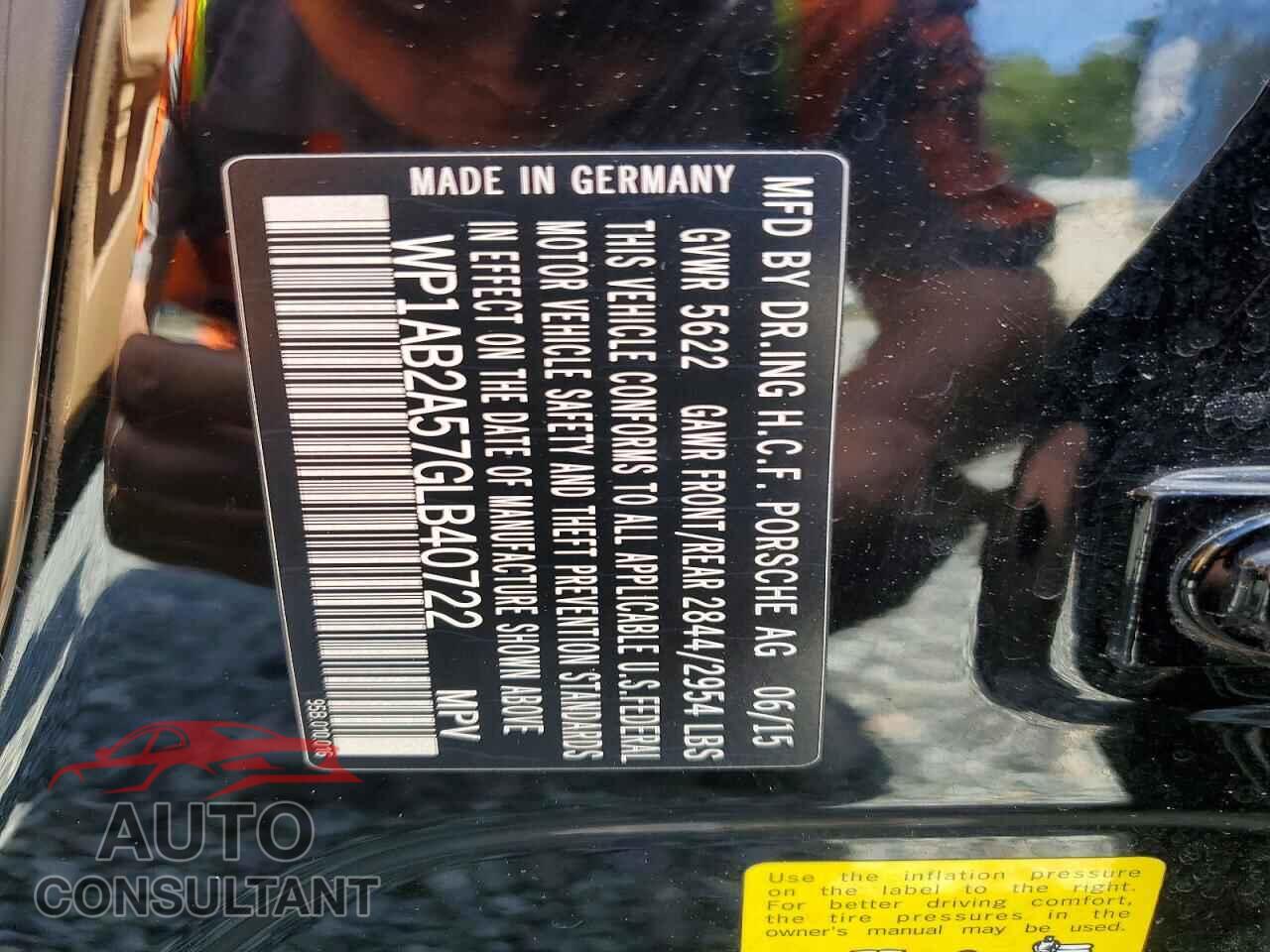 PORSCHE MACAN 2016 - WP1AB2A57GLB40722