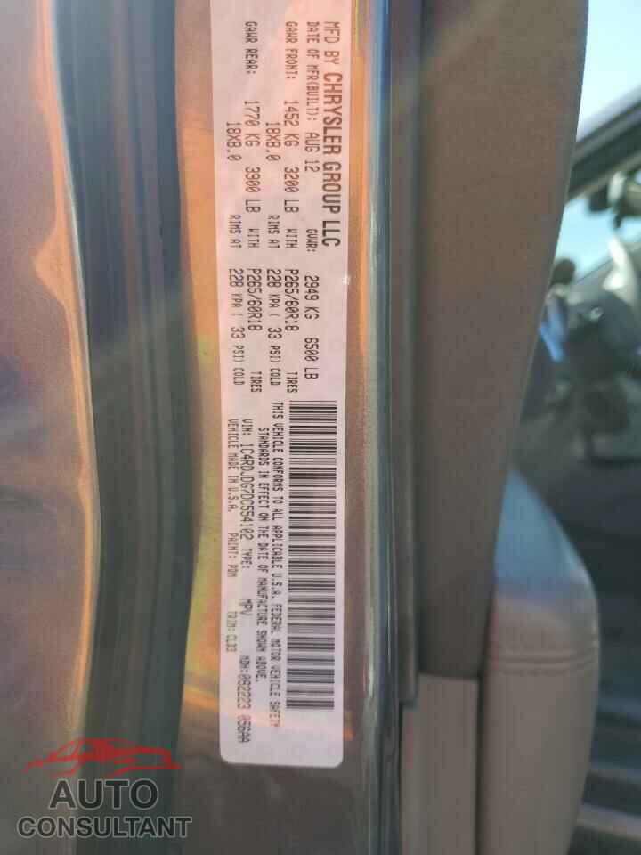 DODGE DURANGO 2013 - 1C4RDJDG7DC554102