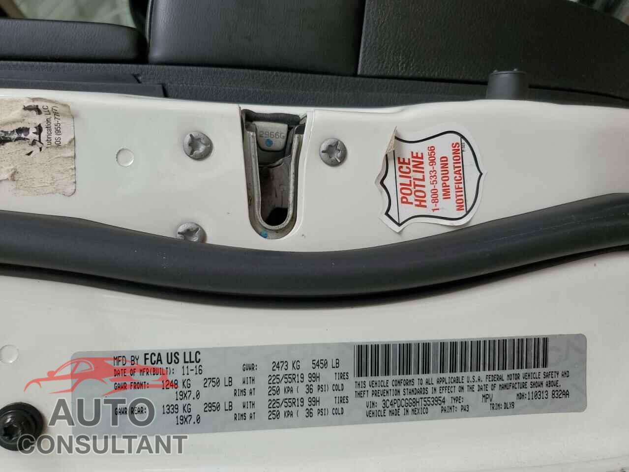 DODGE JOURNEY 2017 - 3C4PDCGG8HT553954