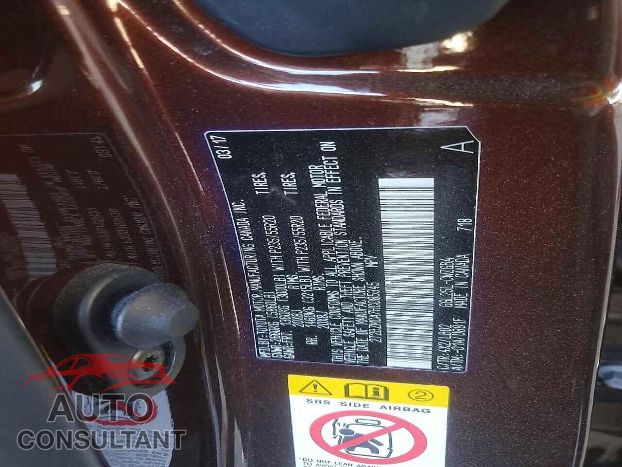 LEXUS RX350 2017 - 2T2BZMCA7HC085345