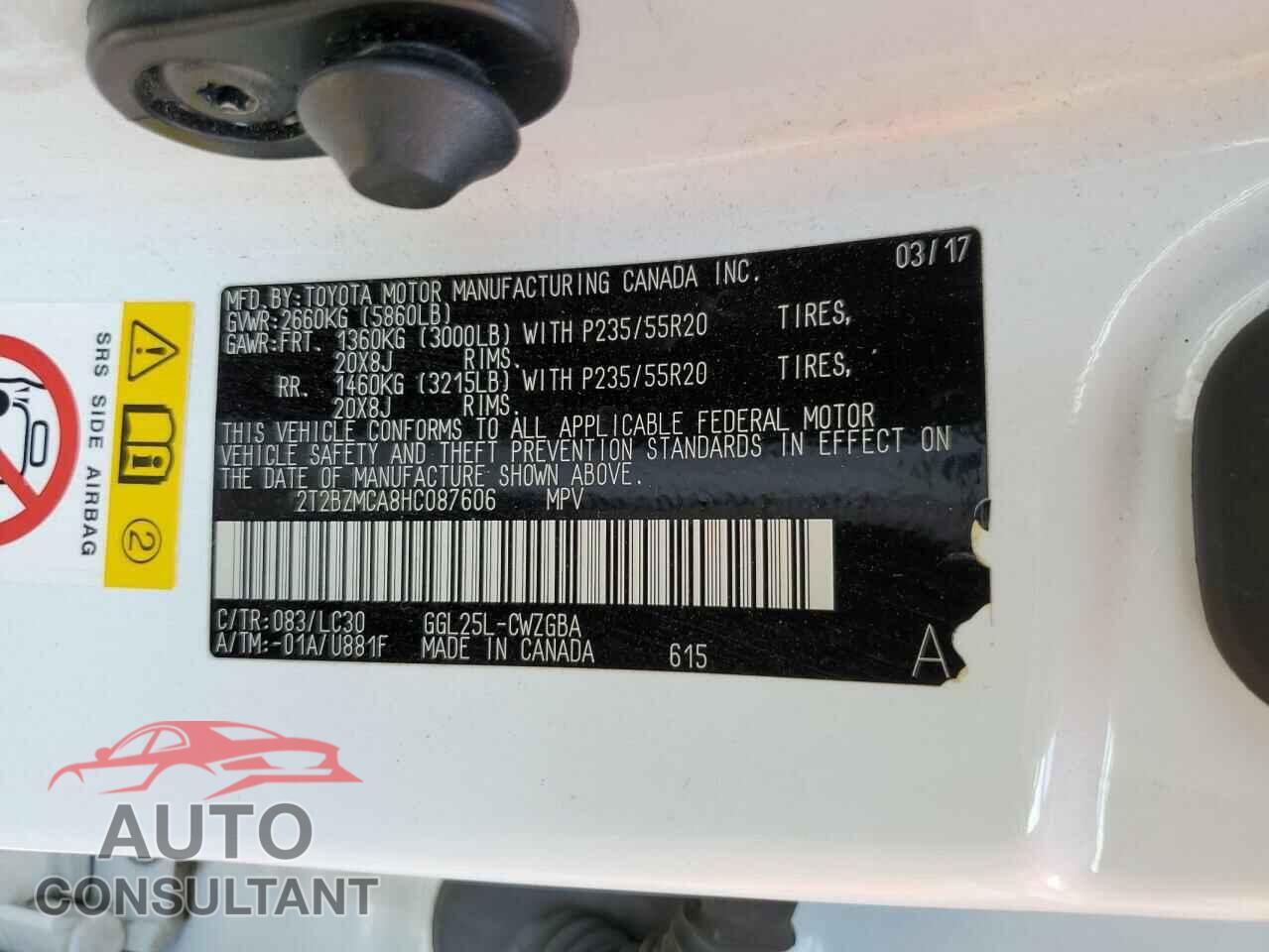 LEXUS RX350 2017 - 2T2BZMCA8HC087606