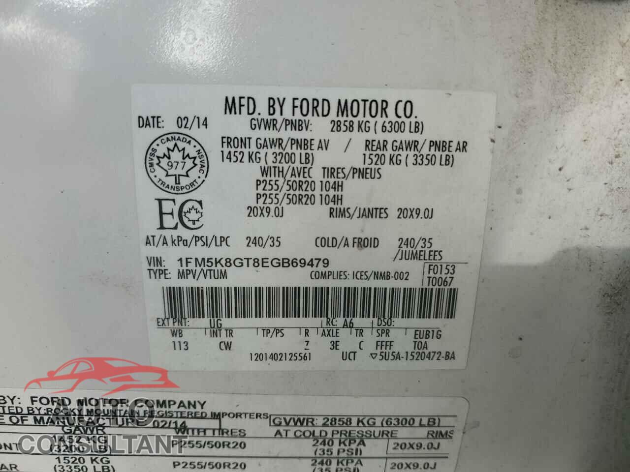 FORD EXPLORER 2014 - 1FM5K8GT8EGB69479